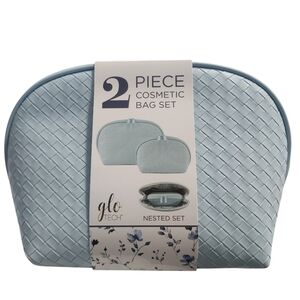 *NEW*GLO TECH 2 PIECE COSMETIC BAG SET. LIGHT BLUE
